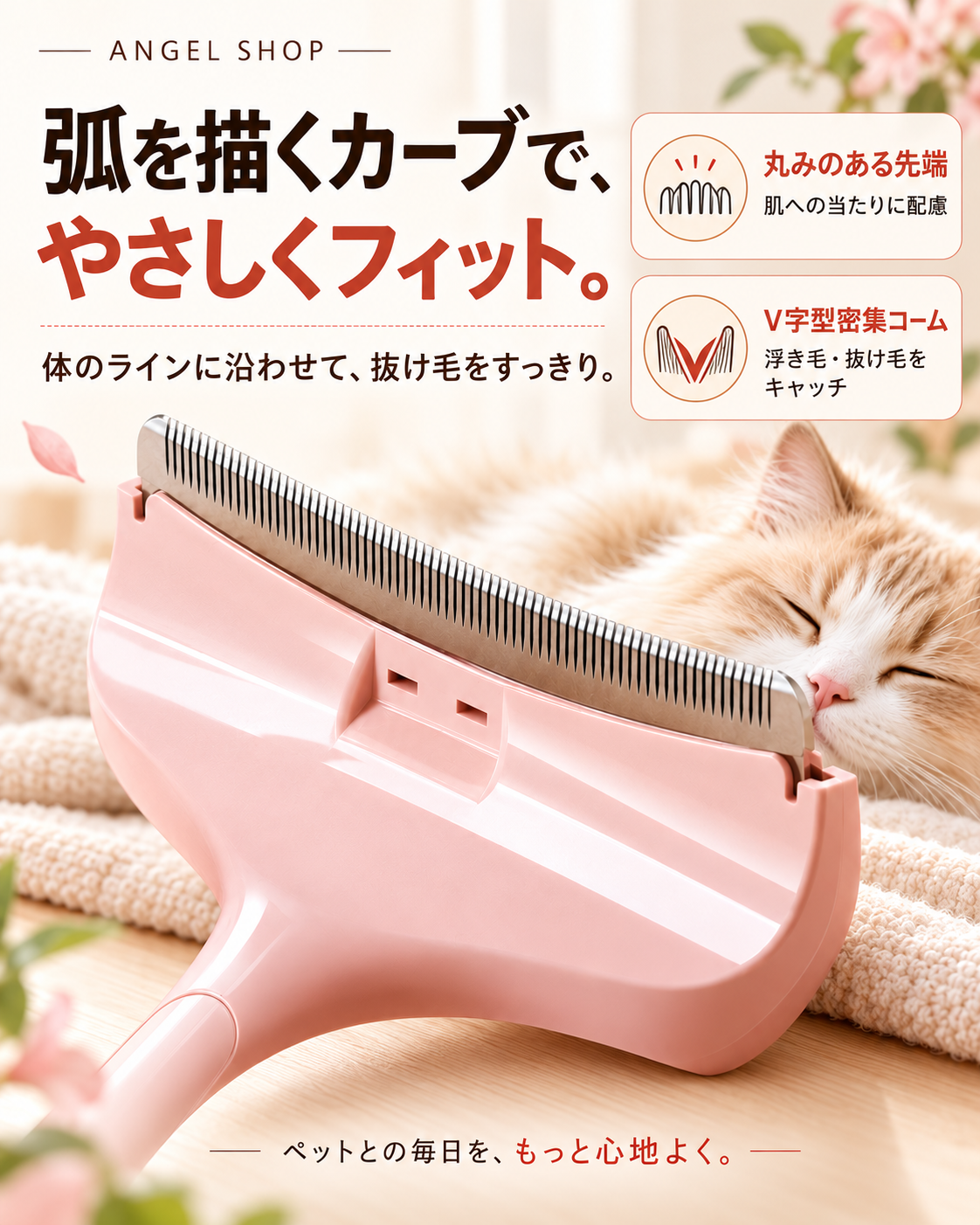 【本日終了⏰】【累計3万台突破🏆】ANGEL SHOP ごっそり抜け毛ケアブラシ【顧客満足度No.1獲得商品🥇】【全国送料無料🚗】